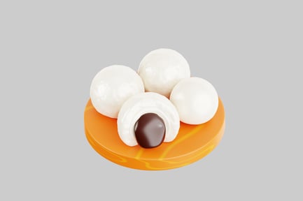 Preview: Spherical objects arranged pyramidically on a circular plate