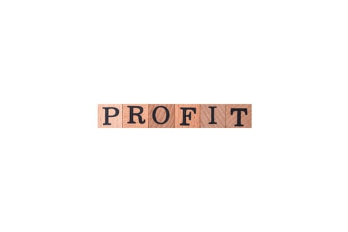 Preview: The inscription Profit inspection made of wooden cubes on a plain background