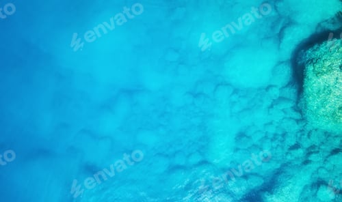 Preview: Aerial view at the sea. Turquoise water from air as a background from air. Natural seascape