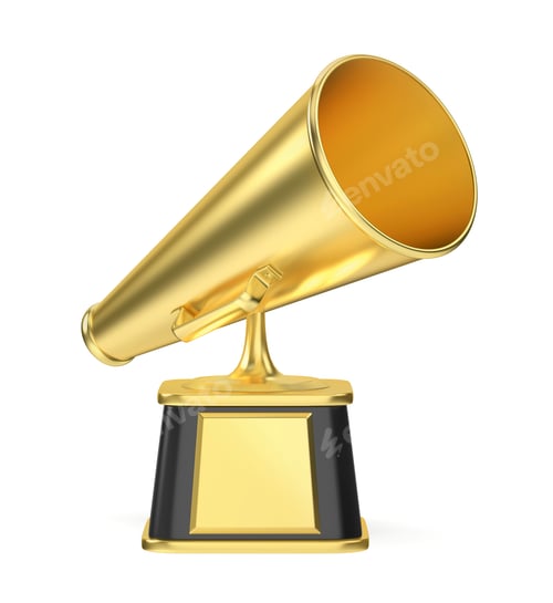 Preview: Retro megaphone gold trophy