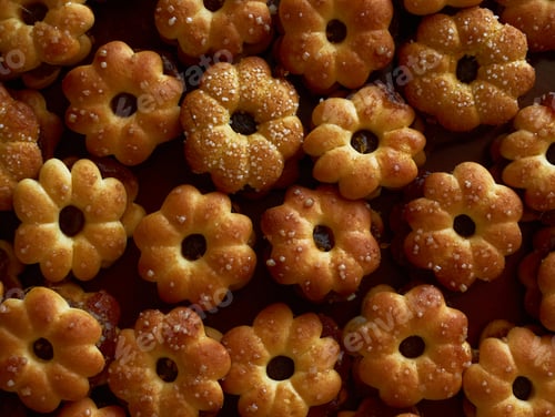 Preview: Background sweet biscuit with pineapple jam