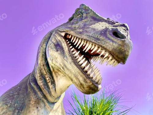 Preview: Tyrannosaurus Rex or T-Rex replica with huge teeth at a museum in San Diego.