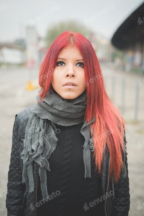 Preview: young beautiful red hair venezuelan woman lifestyle