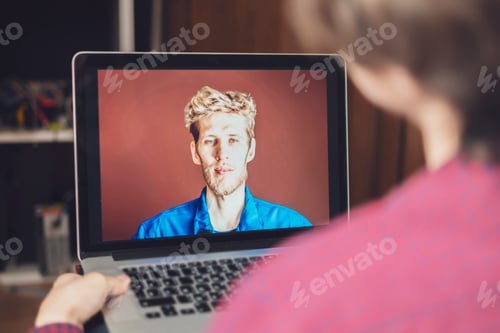 Preview: two friends having a videocall b