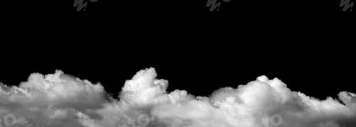 Preview: white clouds isolated on black background