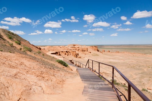 Preview: Pathway through Flaming Cliffs in Gobi Desert