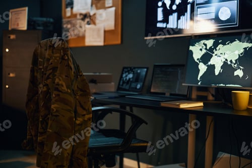 Preview: Military Command Center with Modern Technology Displays