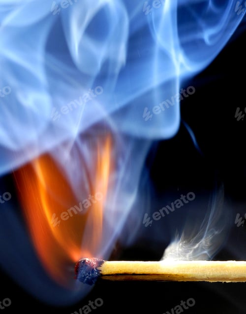 Preview: Match with smoke and fire