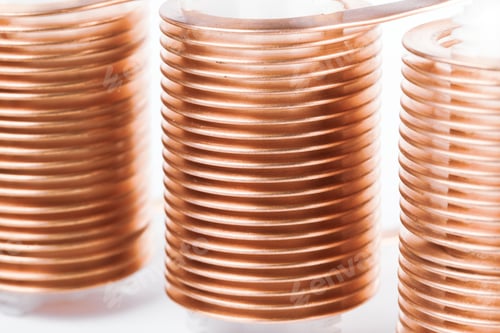 Preview: Close-up three flat copper twisted wires