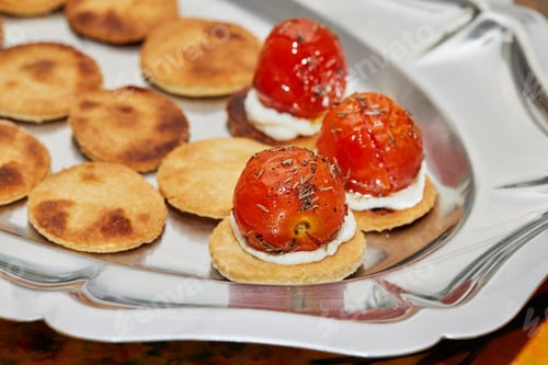 Preview: Appetizers with ricotta cheese and cherry tomatoes