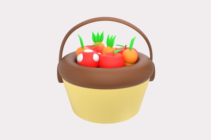 Preview: Fruits and Veggies 3D Illustration