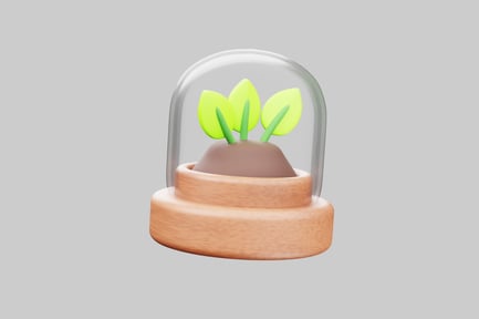 Preview: Plant terrarium with clear dome