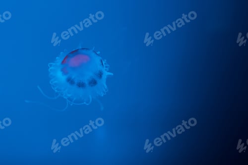 Preview: Jellyfish with tentacles on blue background