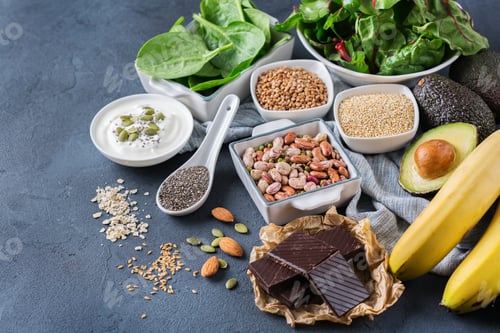 Preview: Healthy Food Ingredients Arranged on a Table