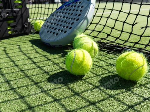Preview: Paddle racket with a ball ready to play the fastest growing sport in recent years worldwide. Padel