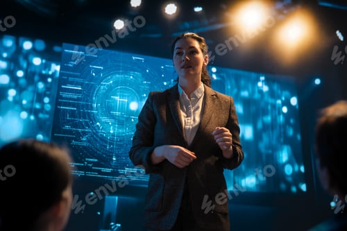 Preview: A woman is speaking on stage