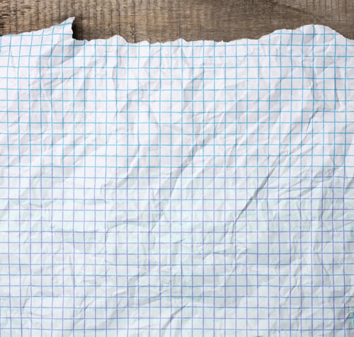 Preview: Crumpled white paper texture in a cage, blue lines, school notebook