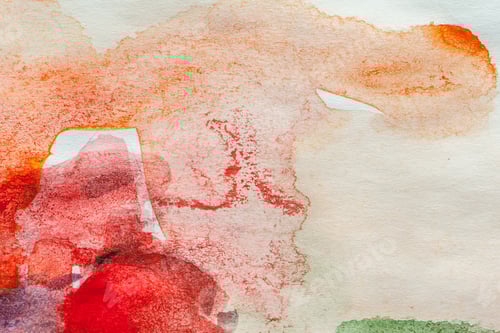 Preview: Abstract Watercolor Painting with Red and Orange Hues