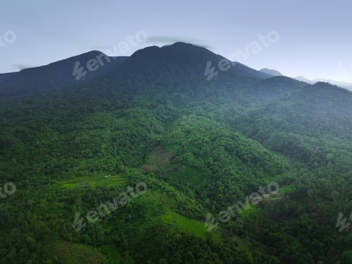 Preview: beautiful morning view from Indonesia of mountains and tropical forest