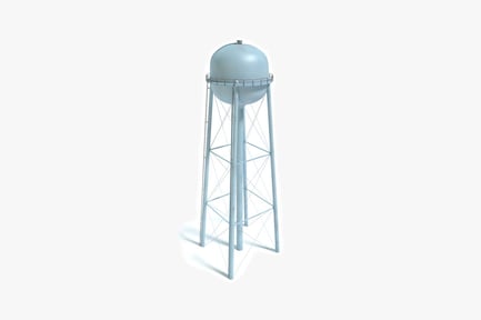 Preview: Empty metal water tower with grid structure
