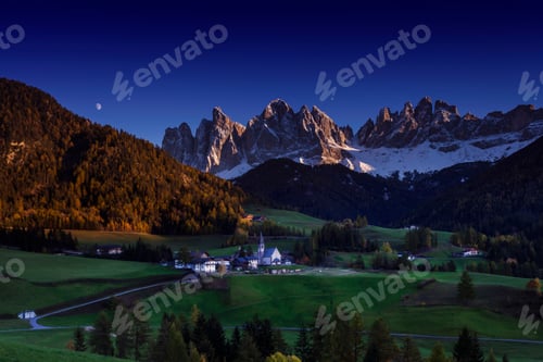 Preview: Small town, Dolomites, Italy