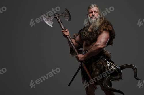 Preview: Grizzled elderly Viking warrior, displaying strength and wisdom