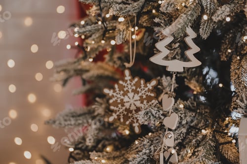Preview: Decorations for christmas party. Christmas decorations ideas. New Year's atmosphere, festive concept