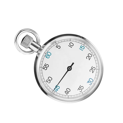 Preview: Stopwatch Measuring Time in Detail on White