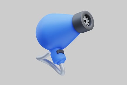 Preview: Hair dryer with cylindrical nozzle and hose