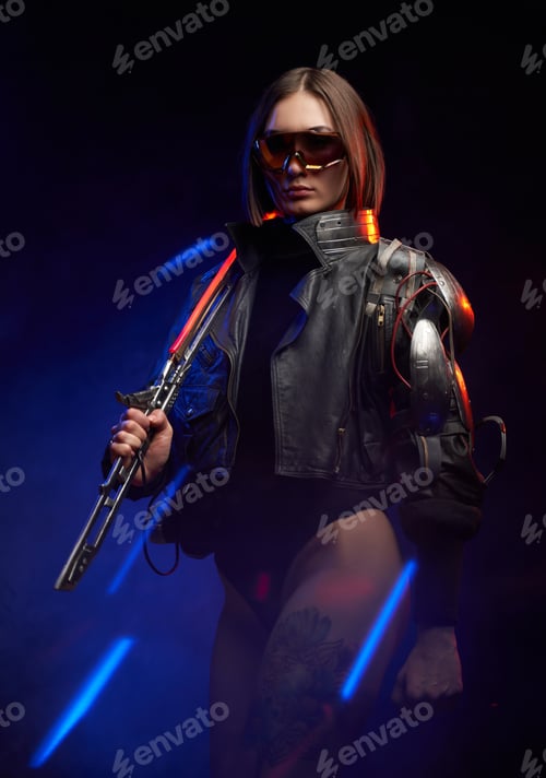 Preview: Urban fantasy mercenary from the future with sword and sunglasses