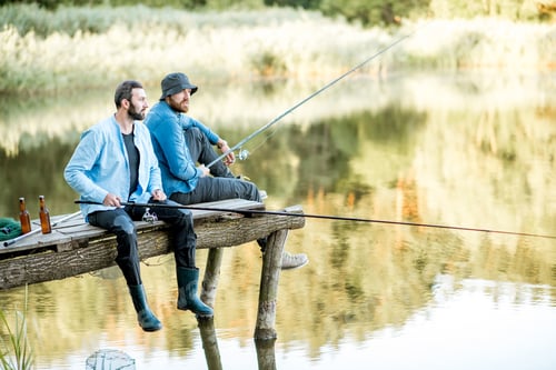 Preview: Two men fishing on the lake