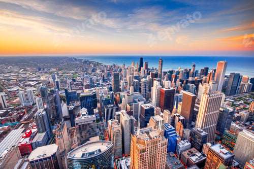 Preview: Chicago, Illinois USA Aerial Skyline View
