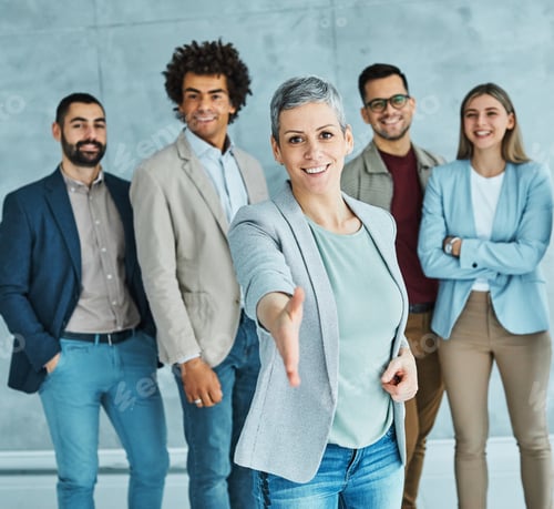 Preview: young business people meeting office handshake hand shake shaking hands teamwork group contract