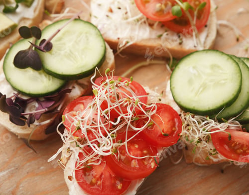 Preview: Variety of healthy vegetarian sandwiches