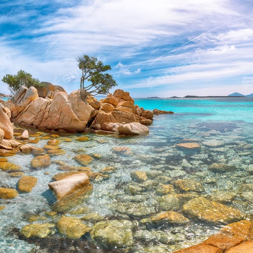 Preview: Astonishing view of Capriccioli beach in Costa Smeralda.