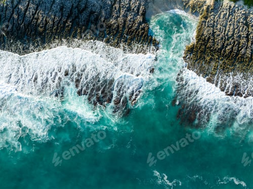 Preview: Drone fly over the sea coastline