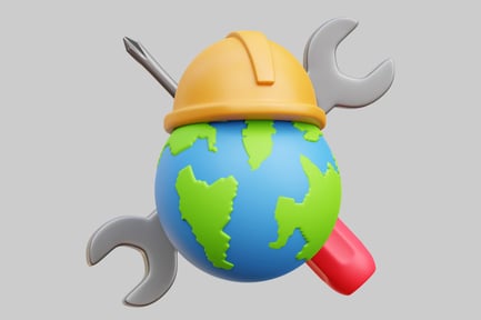 Preview: Globe With Construction Tools And Safety Helmet