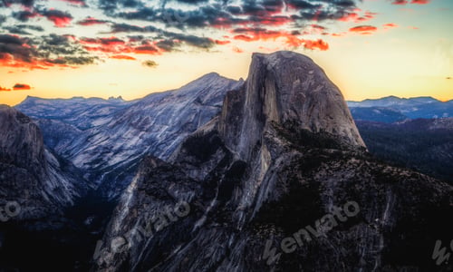 Preview: Colorful Sunrise On Half Dome, Yosemite National Park, California