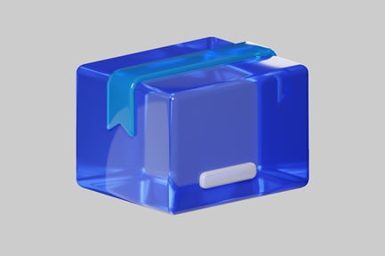 Preview: Blue transparent retail package with tape