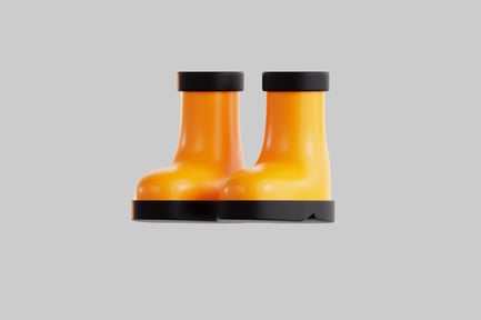 Preview: Cartoon orange rubber rain boots
