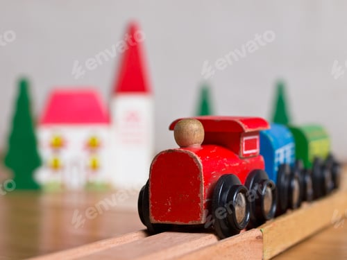 Preview: Wooden toy train scene