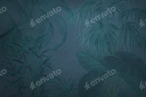Preview: Decorative teal parchment paper with tropical leaves for a background