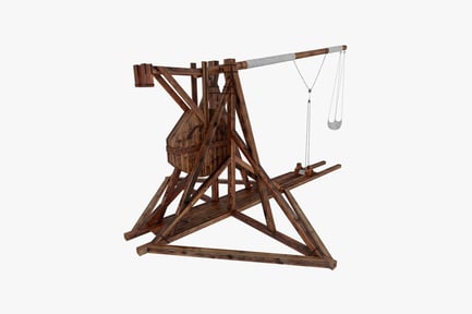 Preview: Wooden catapult structure with platform and chains