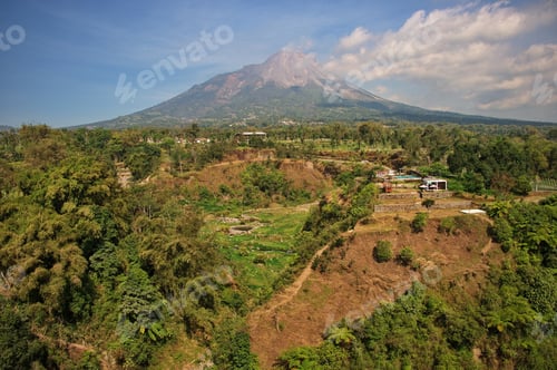 Preview: The view of Merapi volcano at Kedung Kayang Waterfall