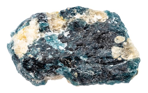 Preview: rough grandidierite mineral isolated on white