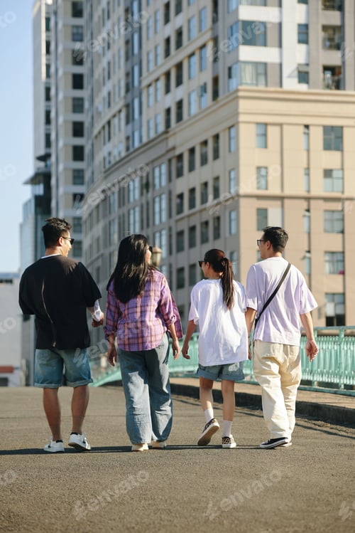 Preview: Friends Walking in City Downtown
