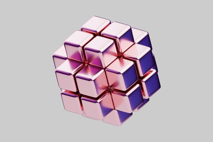 Preview: Interlocking metal cube assembly