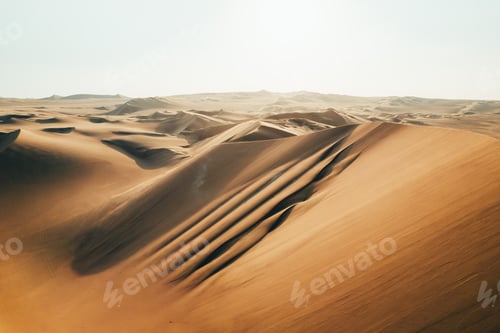 Preview: Aerial sunset photo of desert textures in Huacachina, Ica, Peru, South America
