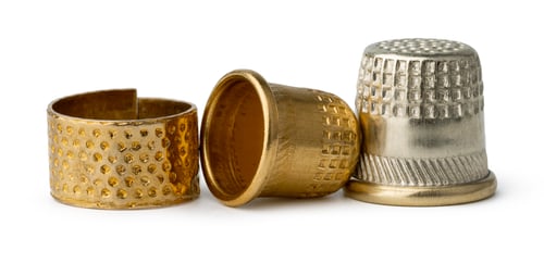 Preview: Metal sewing thimble isolated on white