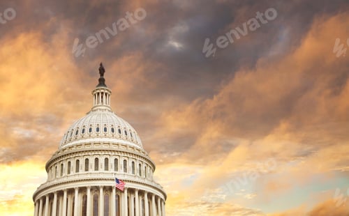 Preview: United States Capitol dome with dramatic clouds